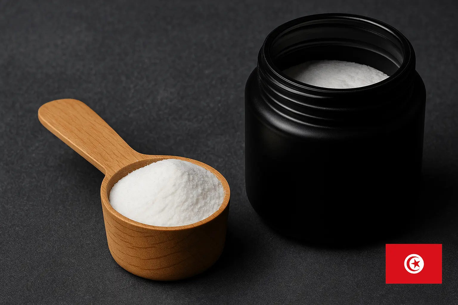 Scoop Créatine avec un drapeau tunisien