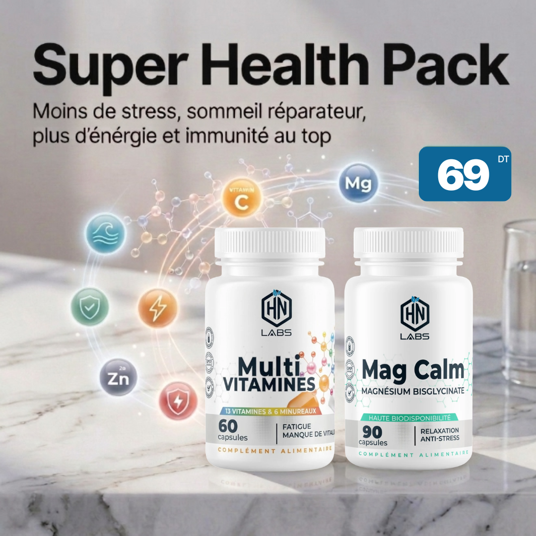 Magnésium Bisglycinate  - 90 gélules + Multivitamines - 60 gélules HN LABS
