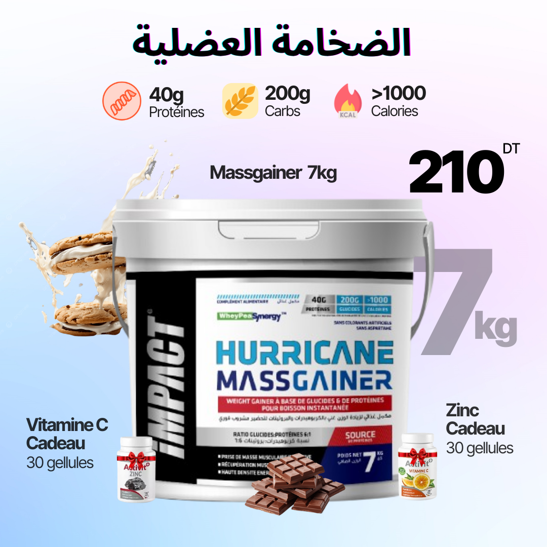 Hurricane Massgainer 7 kg + Zinc + Vitamine C