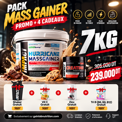 PACK Mass Gainer 7KG + 4 CADEAUX