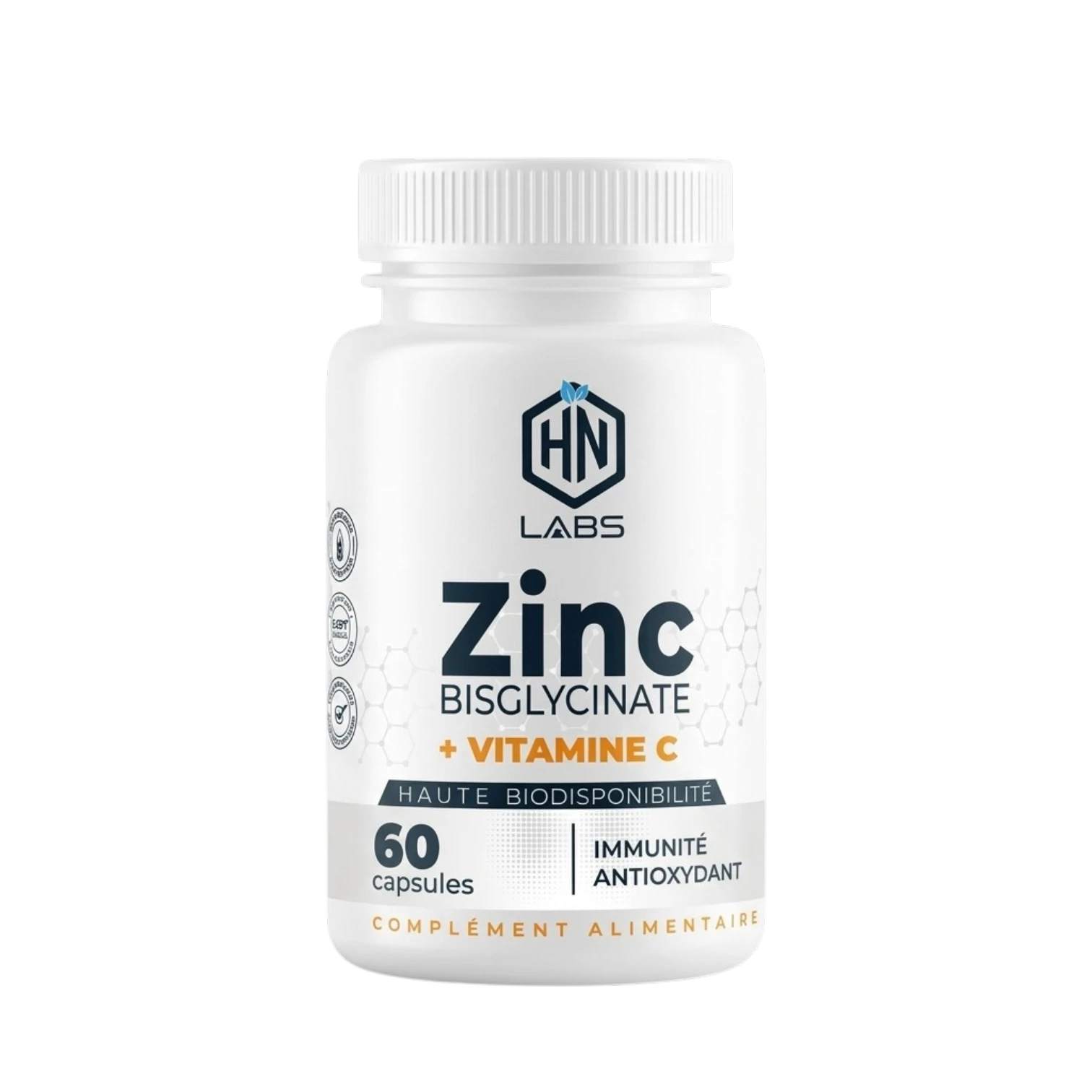ZINC BISGLYCINATE + VITAMINE C HN LABS - 60 gélules