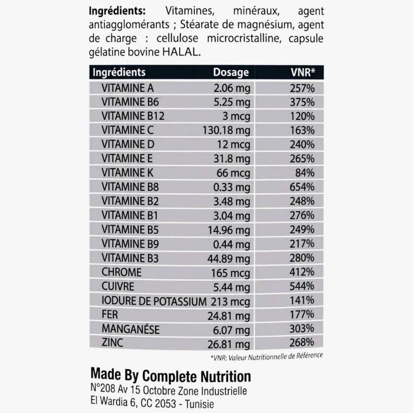 Multivitamines HN Labs – 60 gélules